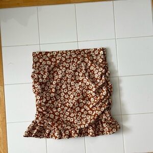 Abound Brown Floral Skirt